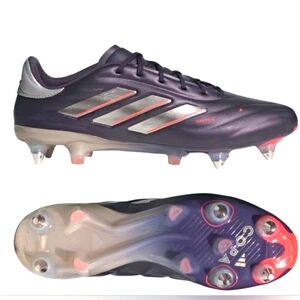 Adidas Copa Pure Elite 2 SG  IG8693 Leather Soccer Cleats Black Platinum US 12.5